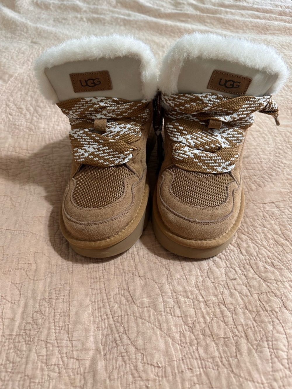 UGG Chestnut Lowmel Lace-Up Ankle Boots